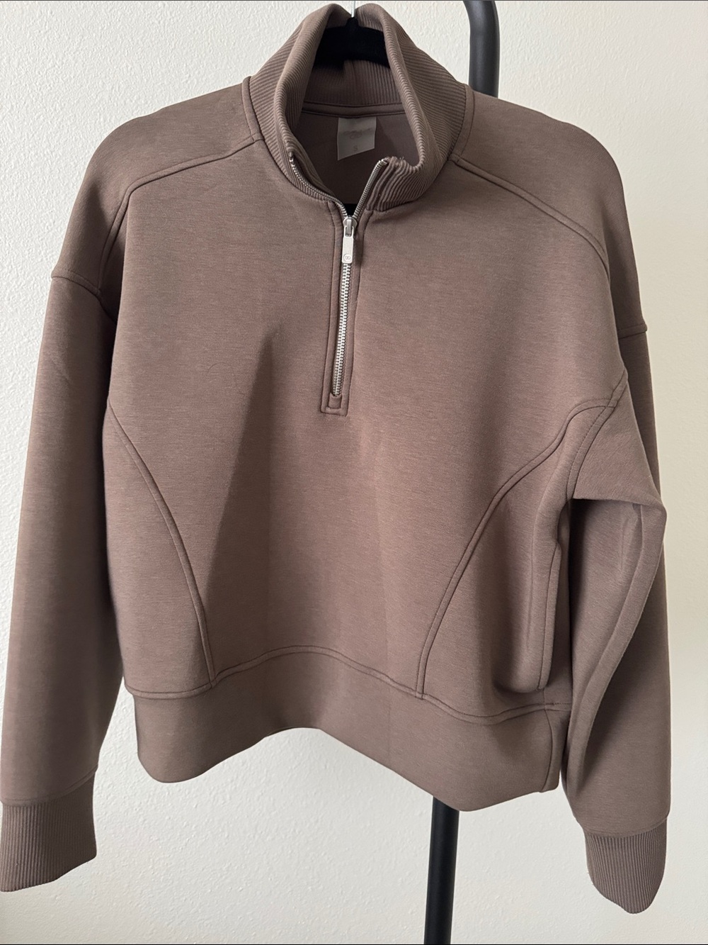Calla Taupe Zip-Up Collar Sweatshirt BUTTERY SOFT! Size small